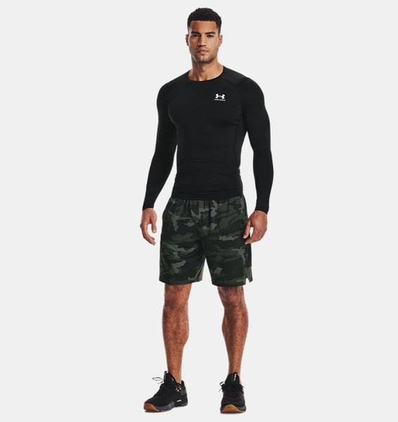 Siyah Erkek UA HeatGear Armour Compression Uzun Kollu T-shirt