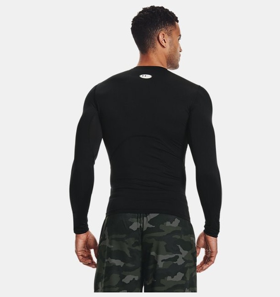 Siyah Erkek UA HeatGear Armour Compression Uzun Kollu T-shirt