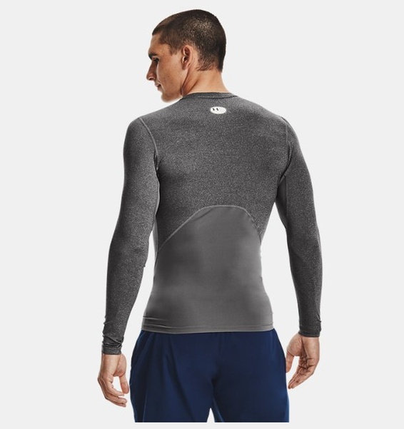 Gri Erkek UA HeatGear Armour Compression Uzun Kollu T-shirt