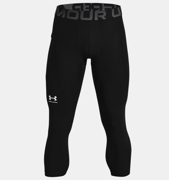 Siyah Erkek UA HeatGear Armour 3/4 Tayt
