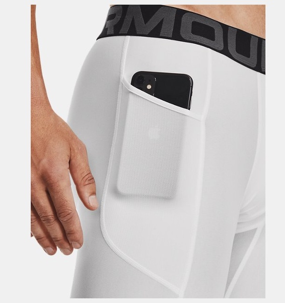 Beyaz Erkek HeatGear® Armour Compression Şort