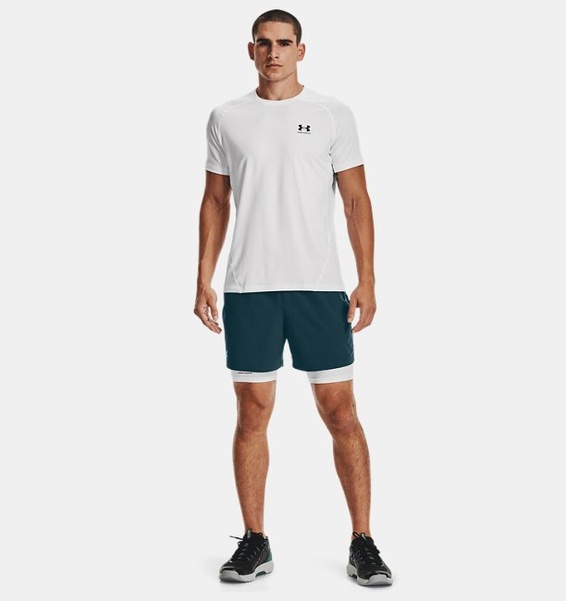 Beyaz Erkek HeatGear® Armour Compression Şort