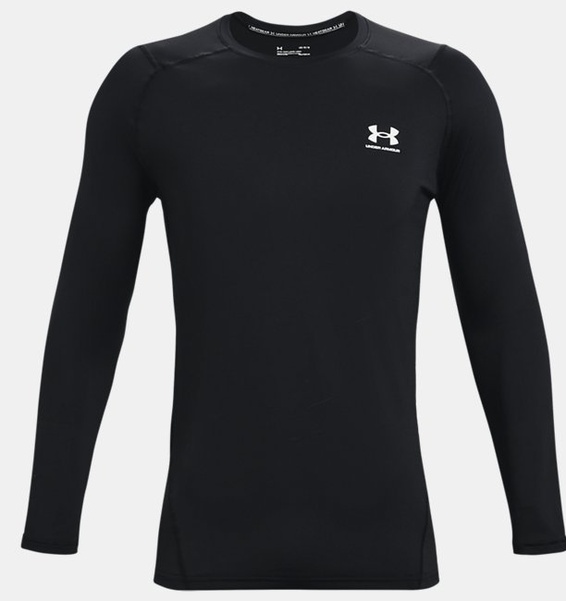 Siyah Erkek HeatGear® Armour Fitted Uzun Kollu T-shirt