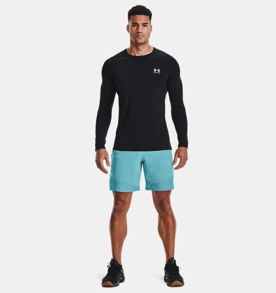 Siyah Erkek HeatGear® Armour Fitted Uzun Kollu T-shirt