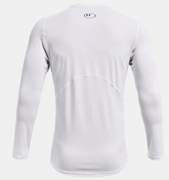 Beyaz Erkek HeatGear® Armour Fitted Uzun Kollu T-shirt