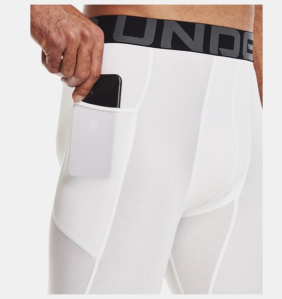 Beyaz Erkek UA HeatGear Armour 3/4 Tayt