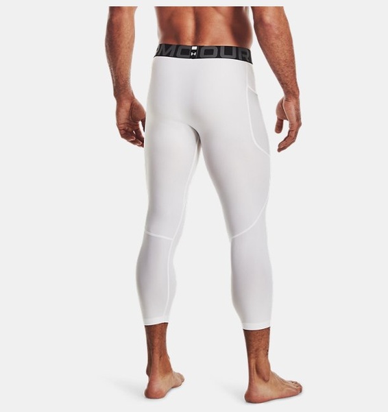 Beyaz Erkek UA HeatGear Armour 3/4 Tayt