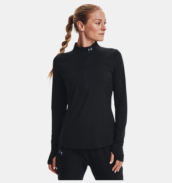 Siyah Kadın UA Qualifier Koşu 2.0 ½ Fermuarlı Sweatshirt