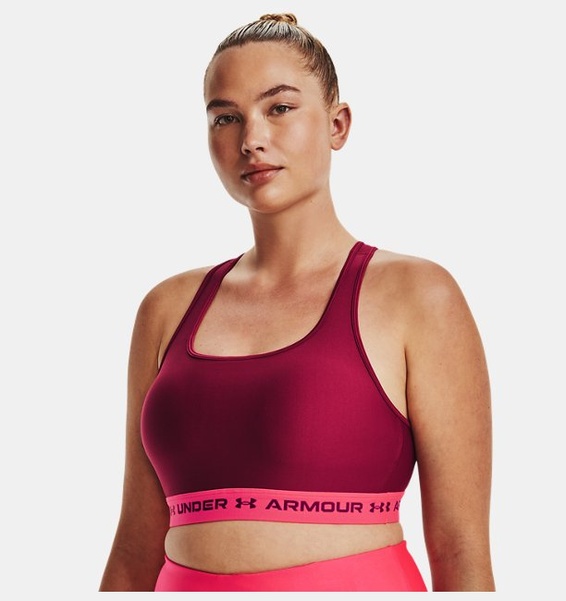 Bordo Kadın UA Crossback Mid Spor Sütyeni