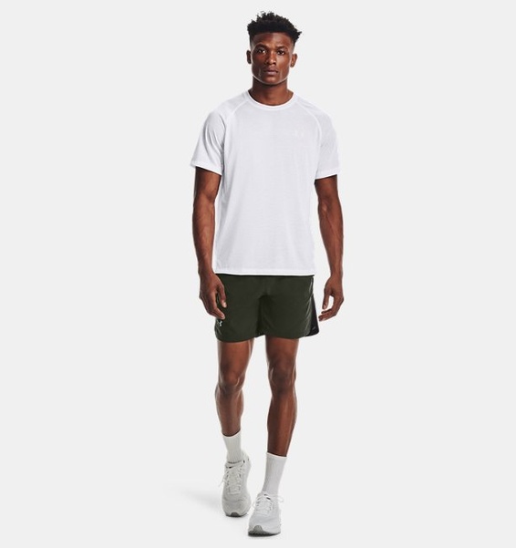Beyaz Erkek UA Streaker Koşu Kısa Kollu T-shirt