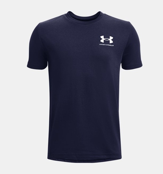 Lacivert Çocuk UA Spoststyle Left Chest Kısa Kollu T-shirt