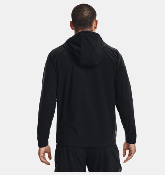 Siyah Erkek UA RUSH™ Fleece Tam Boy Fermuarlı Kapüşonlu Üst