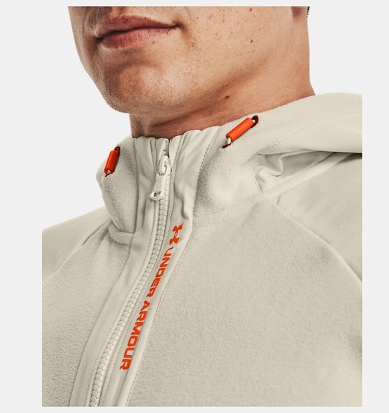 Gri Erkek UA RUSH™ Fleece Tam Boy Fermuarlı Kapüşonlu Üst