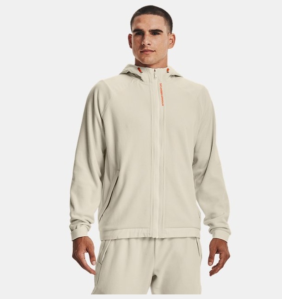 Gri Erkek UA RUSH™ Fleece Tam Boy Fermuarlı Kapüşonlu Üst