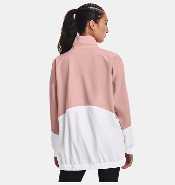 Lila Kadın UA Dokuma Oversized Tam Boy Fermuarlı Mont