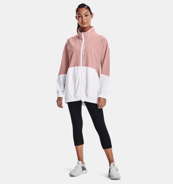 Lila Kadın UA Dokuma Oversized Tam Boy Fermuarlı Mont