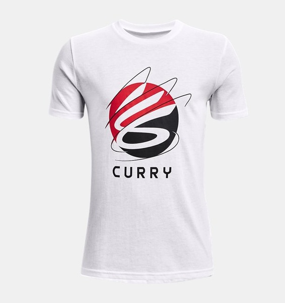 Beyaz Erkek Çocuk Curry Logo Kısa Kollu T-shirt
