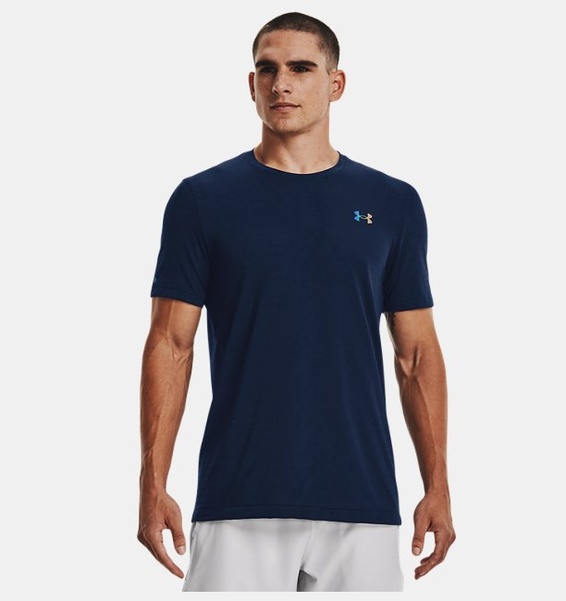 Lacivert Erkek UA RUSH™ Dikişsiz GeoSport Kısa Kollu T-shirt