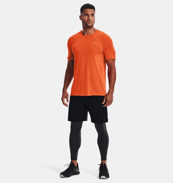 Turuncu Erkek UA RUSH™ Dikişsiz GeoSport Kısa Kollu T-shirt