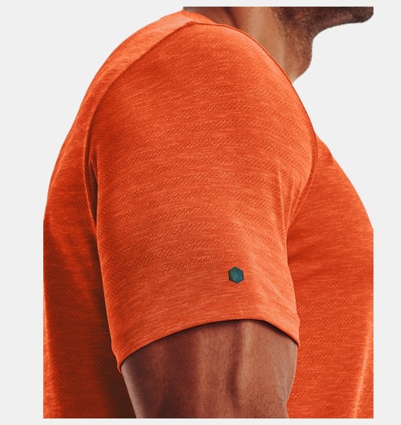 Turuncu Erkek UA RUSH™ Dikişsiz GeoSport Kısa Kollu T-shirt