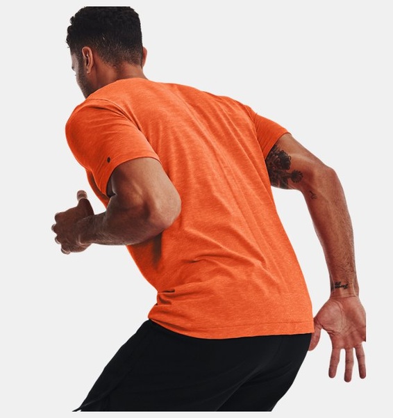 Turuncu Erkek UA RUSH™ Dikişsiz GeoSport Kısa Kollu T-shirt