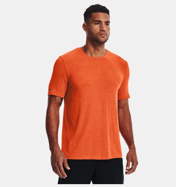 Turuncu Erkek UA RUSH™ Dikişsiz GeoSport Kısa Kollu T-shirt