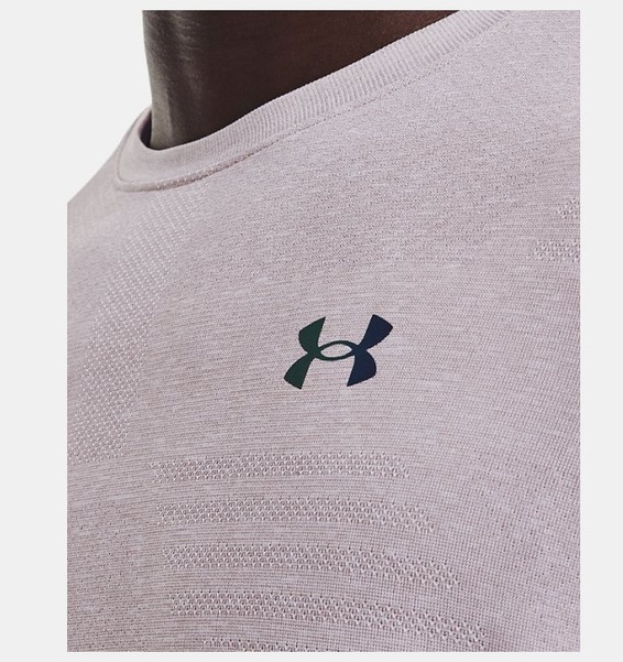 Gri Erkek UA RUSH™ Dikişsiz GeoSport Kısa Kollu T-shirt