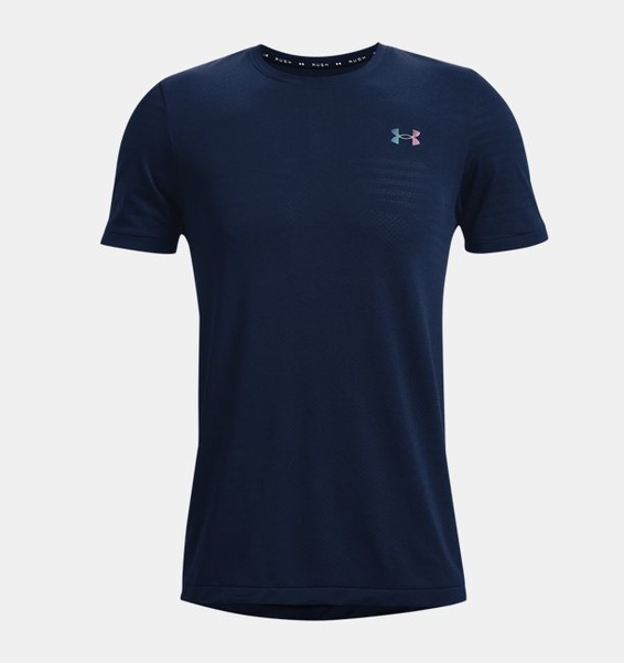 Lacivert Erkek UA RUSH™ Dikişsiz GeoSport Kısa Kollu T-shirt