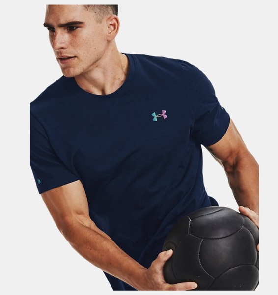 Lacivert Erkek UA RUSH™ Dikişsiz GeoSport Kısa Kollu T-shirt