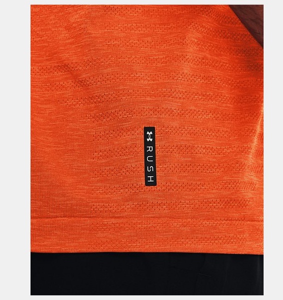 Turuncu Erkek UA RUSH™ Dikişsiz GeoSport Kısa Kollu T-shirt