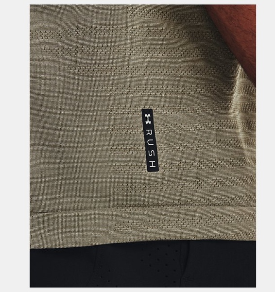 Haki Erkek UA RUSH™ Dikişsiz GeoSport Kısa Kollu T-shirt