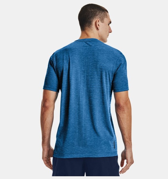 Mavi Erkek UA RUSH™ Dikişsiz GeoSport Kısa Kollu T-shirt