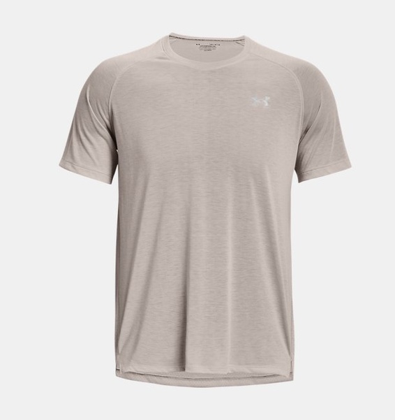 Gri Erkek UA Streaker Koşu Kısa Kollu T-shirt