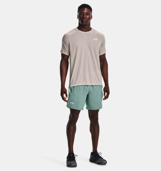 Gri Erkek UA Streaker Koşu Kısa Kollu T-shirt