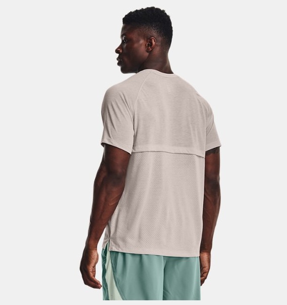 Gri Erkek UA Streaker Koşu Kısa Kollu T-shirt