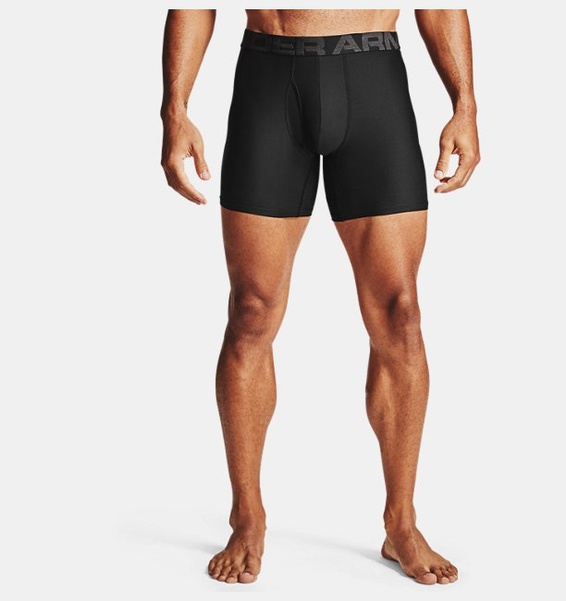 Siyah Erkek UA Tech™ 6" Boxerjock® – 2'li Paket
