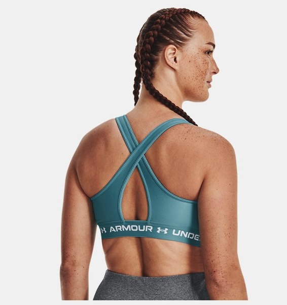 Mavi Kadın UA Crossback Mid Spor Sütyeni