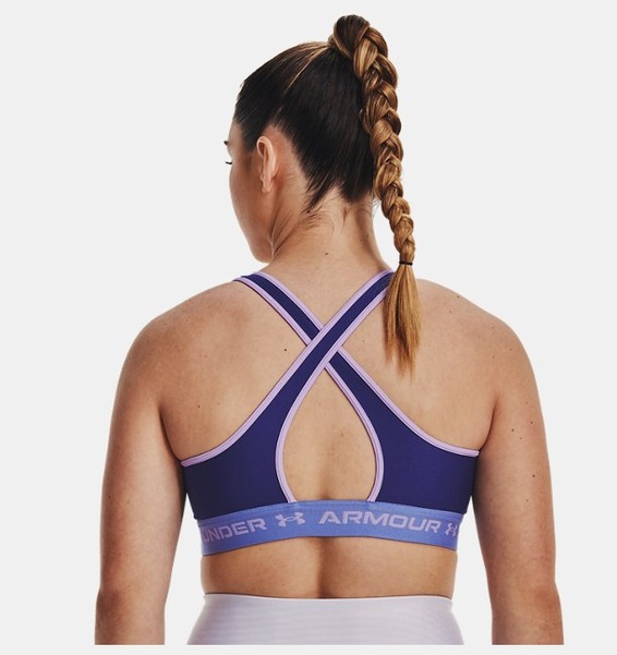 Mavi Kadın UA Crossback Mid Spor Sütyeni