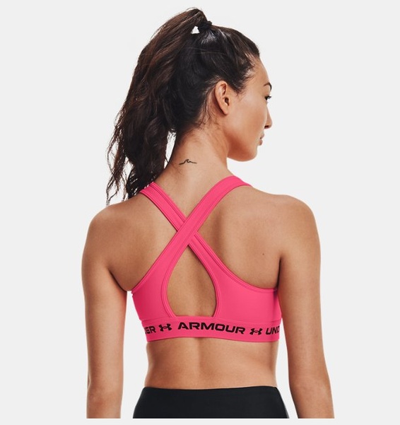 Pembe Kadın UA Crossback Mid Spor Sütyeni