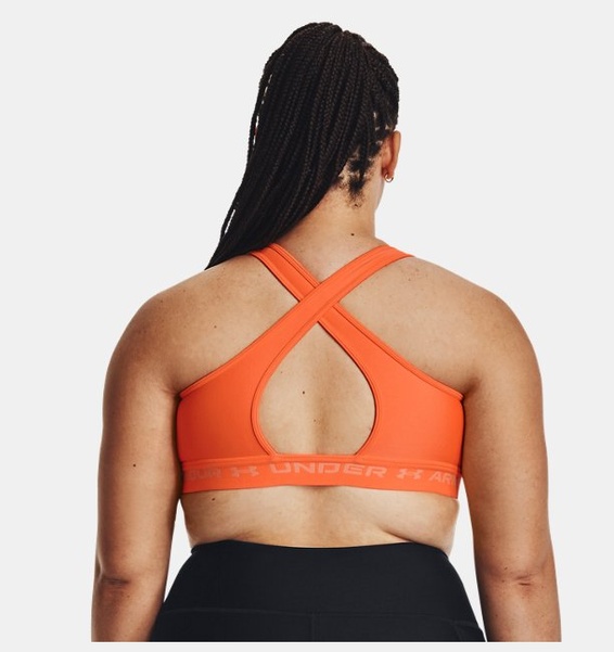 Turuncu Kadın UA Crossback Mid Spor Sütyeni
