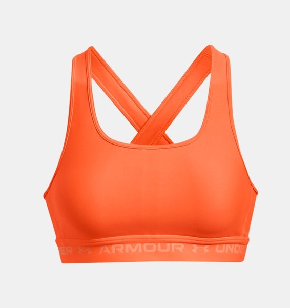 Turuncu Kadın UA Crossback Mid Spor Sütyeni