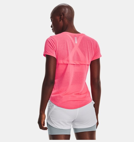 Pembe Kadın UA Streaker Koşu Kısa Kollu T-shirt