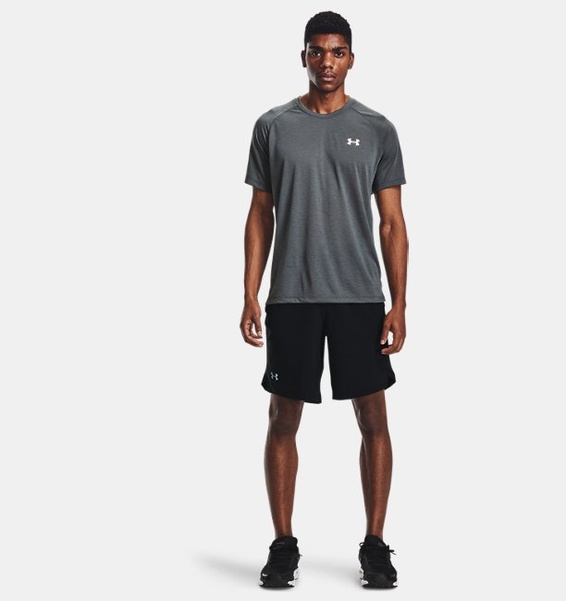 Gri Erkek UA Streaker Koşu Kısa Kollu T-shirt