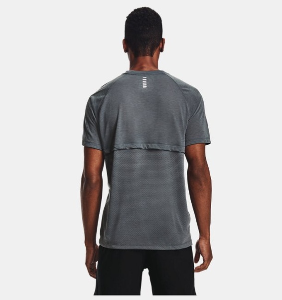 Gri Erkek UA Streaker Koşu Kısa Kollu T-shirt