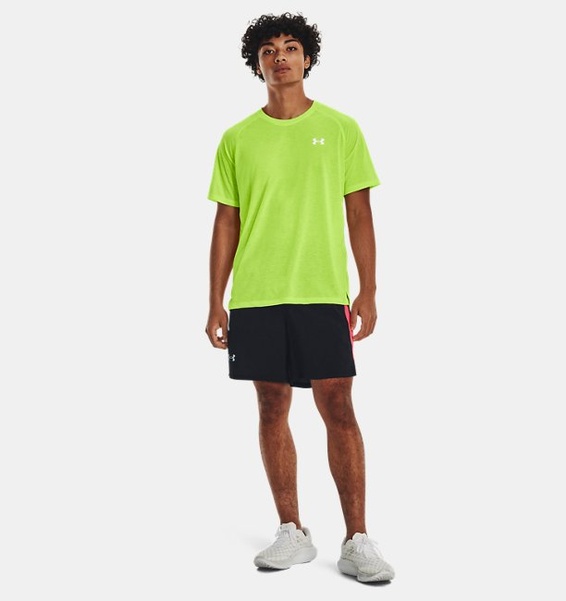 Yeşil Erkek UA Streaker Koşu Kısa Kollu T-shirt