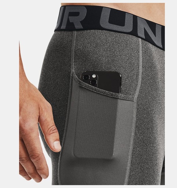 Gri Erkek UA HeatGear Armour Kısa Tayt