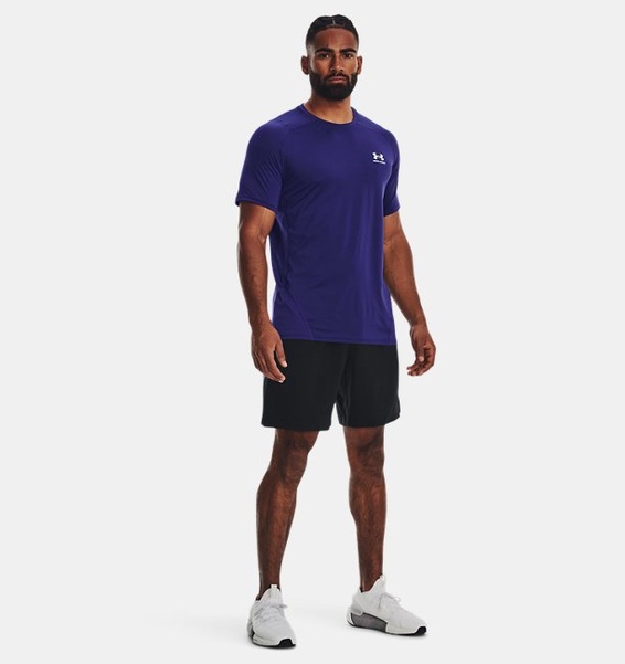 Mavi Erkek UA HeatGear Armour Fitted Kısa Kollu T-shirt