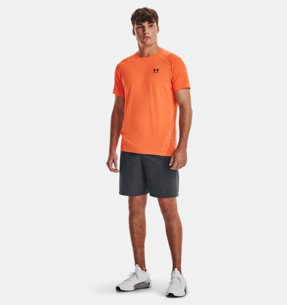 Turuncu Erkek UA HeatGear Armour Fitted Kısa Kollu T-shirt