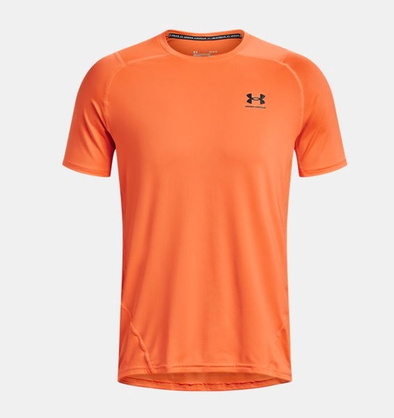 Turuncu Erkek UA HeatGear Armour Fitted Kısa Kollu T-shirt