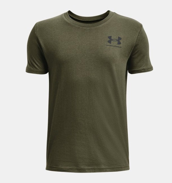 Haki Çocuk UA Spoststyle Left Chest Kısa Kollu T-shirt